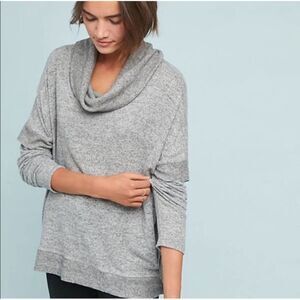 Anthropologie Postmark Gray Lassen Cowl Neck Sweater Women's Small Oversize